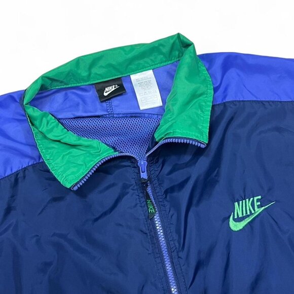 Nike Navy Retro Style Windbreaker Jacket Running‎ Street Style Men’s XL - Picture 6 of 8
